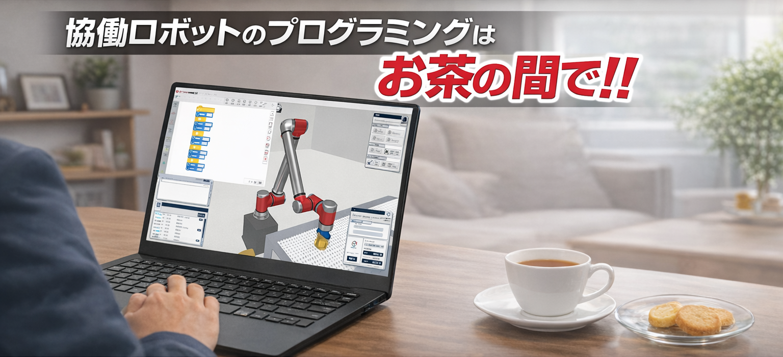 SF Twin™ Cobotで協働ロボットを自宅からオフラインプログラミングするイメージ