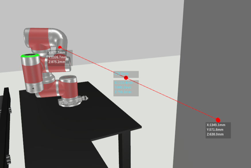 2点間距離を計測する画面
